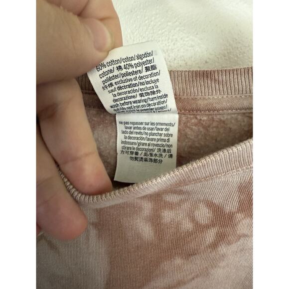 Victoria’s Secret PINK Size Medium Marbled Mauve Oversized Sweatshirt - Picture 3 of 5